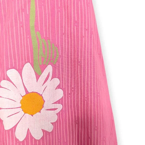 Lilly Pulitzer pink white daisies boned corset strapless tie back dress Ws 6 - Picture 5 of 9